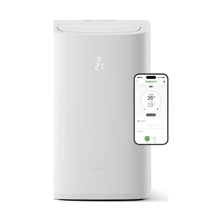 Meaco Cirro+ 14000 BTU Inverter sett forfra, frittstående på hvit bakgrunn