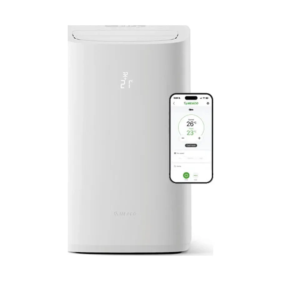 Meaco Cirro+ 16000 BTU Inverter sett forfra, frittstående på hvit bakgrunn